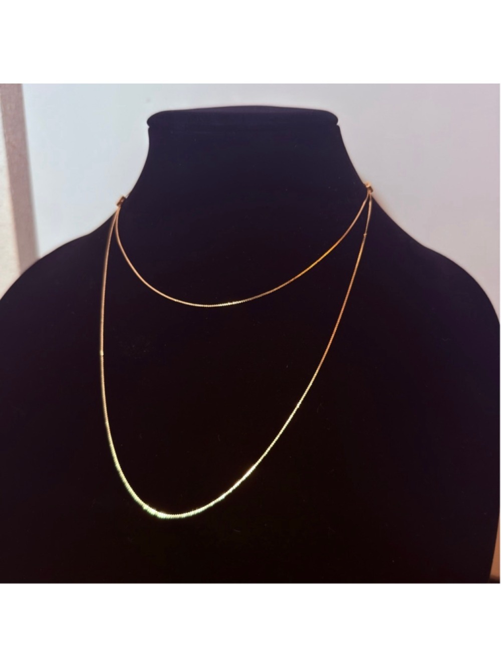 14K Solid Yellow Gold Adjustable Slider Serpentine Link Chain Layered Necklace